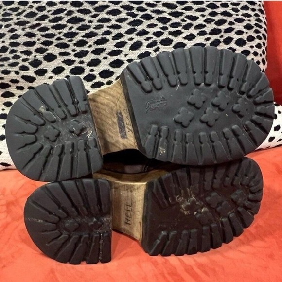 London Underground 90s Platform Shoes Vintage Brown Leather Grunge Y2K Sz 6-6.5 - Picture 7 of 14